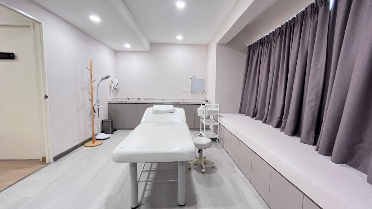 Treatment room at Gaia Clinic with a consultation bed and soft daylight